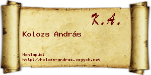 Kolozs András névjegykártya